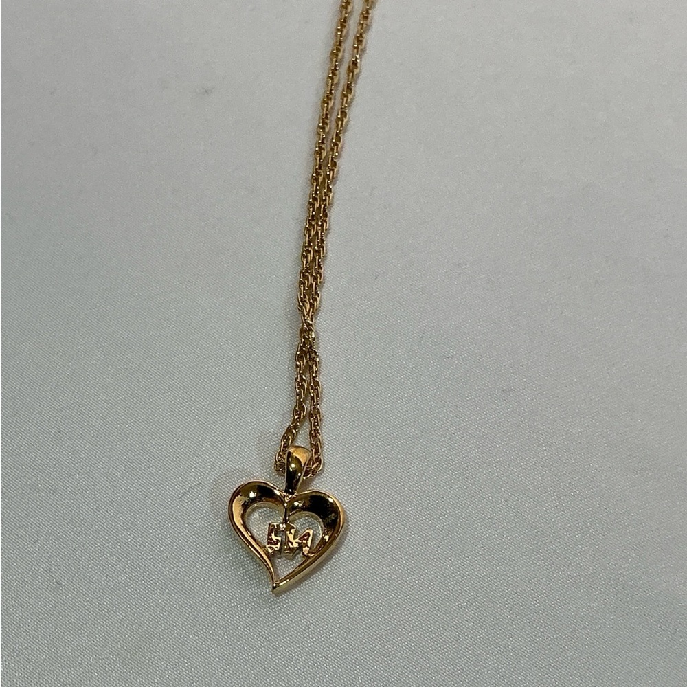 Vintage Nina Ricci Rhinestone Gold Silver  Heart Pendant Necklace - Picture 6 of 9